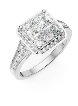 Inel de logodna din aur alb de 18K cu diamante de 0.86ct