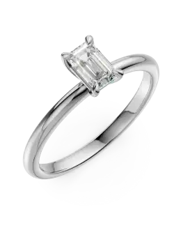 Inel de logodna din aur alb de 18K cu un diamant solitaire de 0.3ct