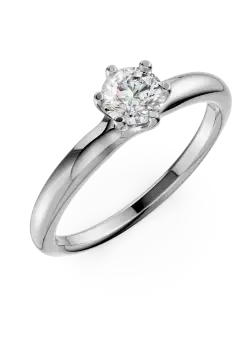 Inel de logodna din aur alb de 18K cu un diamant solitaire de 0.502ct