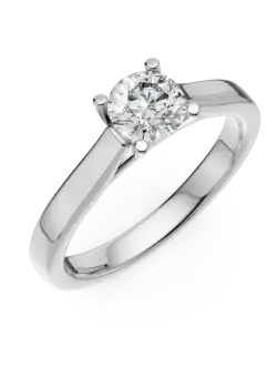 Inel de logodna din aur alb de 18K cu un diamant solitaire de 0.5ct