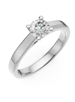 Inel de logodna din aur alb de 18K cu un diamant solitaire de 0.5ct