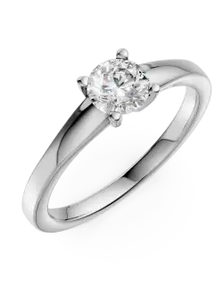 Inel de logodna din aur alb de 18K cu un diamant solitaire de 0.5ct