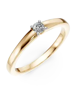 Inel de logodna din aur galben cu diamant solitaire de 0.1ct