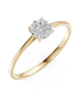 Inel de logodna din aur galben cu diamante de 0.15ct