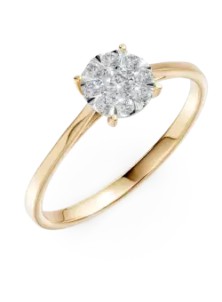 Inel de logodna din aur galben cu diamante de 0.25ct