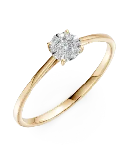 Inel de logodna din aur galben de 14K cu diamante de 0.10ct