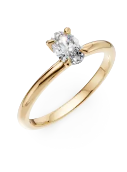 Inel de logodna din aur galben de 18K cu diamant de 0.4ct