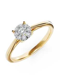 Inel de logodna din aur galben de 18K cu diamante de 0.15ct