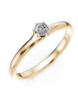 Inel de logodna din aur galben de 18K cu un diamant solitaire de 0.148ct