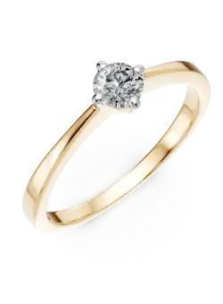 Inel de logodna din aur galben de 18K cu un diamant solitaire de 0.255ct
