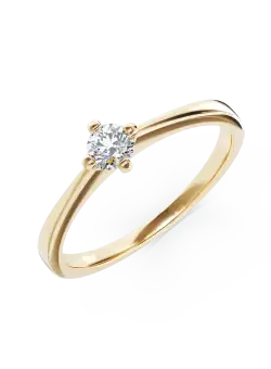 Inel de logodna din aur galben de 18K cu un diamant solitaire de 0.2ct