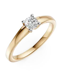 Inel de logodna din aur galben de 18K cu un diamant solitaire de 0.31ct