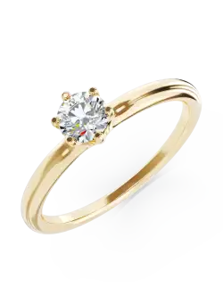 Inel de logodna din aur galben de 18K cu un diamant solitaire de 0.31ct