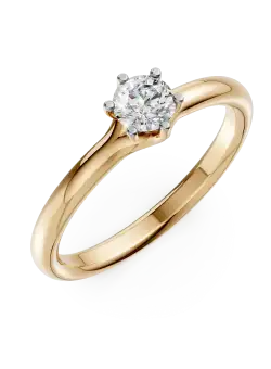 Inel de logodna din aur galben de 18K cu un diamant solitaire de 0.3ct