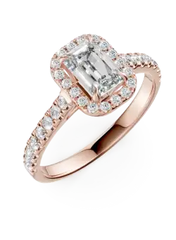 Inel de logodna din aur roz cu diamant de 0.6ct si diamante de 0.37ct