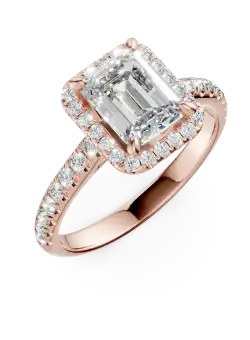 Inel de logodna din aur roz cu diamant de 1.5ct si diamante de 0.4ct