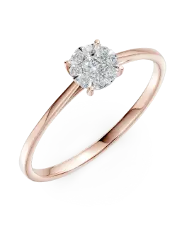 Inel de logodna din aur roz cu diamante de 0.15ct