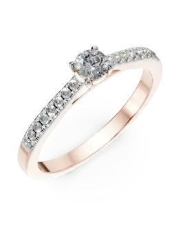 Inel de logodna din aur roz cu diamante de 0.2ct