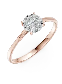 Inel de logodna din aur roz cu diamante de 0.2ct