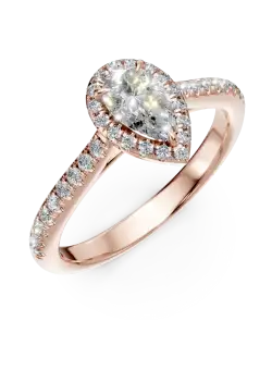 Inel de logodna din aur roz cu diamante de 0.7ct