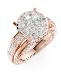 Inel de logodna din aur roz cu diamante de 0.8ct