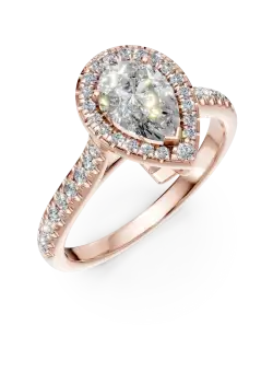 Inel de logodna din aur roz cu diamante de 1.2ct