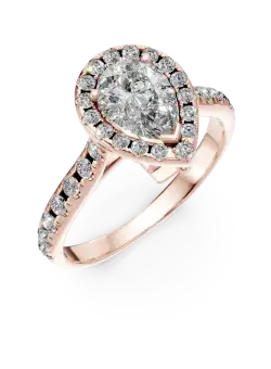 Inel de logodna din aur roz cu diamante de 1.2ct