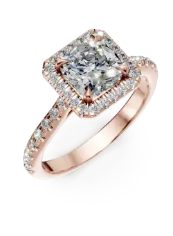 Inel de logodna din aur roz cu diamante de 1.9ct