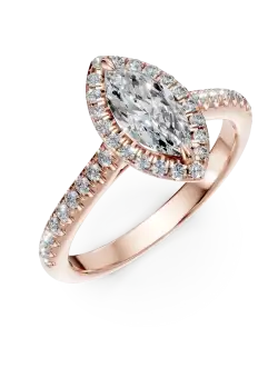 Inel de logodna din aur roz cu diamante de 1ct