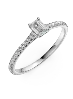 Inel de logodna din platina cu diamant de 0.25ct si diamante de 0.21ct