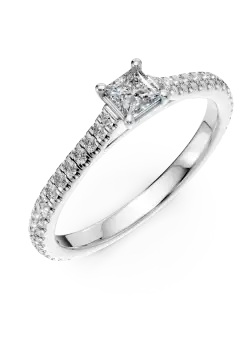 Inel de logodna din platina cu diamant de 0.2ct si diamante de 0.16ct