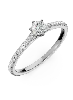 Inel de logodna din platina cu diamant de 0.31ct si diamante de 0.19ct