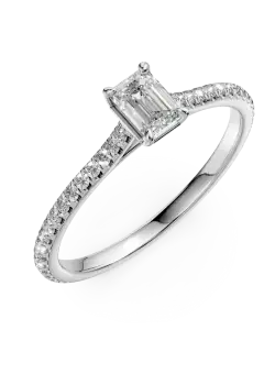 Inel de logodna din platina cu diamant de 0.3ct si diamante de 0.21ct