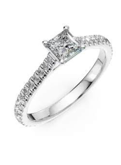 Inel de logodna din platina cu diamant de 0.4ct si diamante de 0.19ct