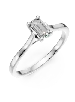 Inel de logodna Lotus din aur alb cu diamant solitaire de 0.3ct creat in laborator