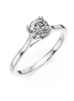 Inel de logodna Lotus din aur alb cu diamant solitaire de 0.5ct creat in laborator