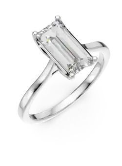 Inel de logodna Lotus din aur alb cu diamant solitaire de 1.53ct creat in laborator