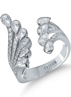 Inel deschis din aur alb cu diamante de 1.7ct