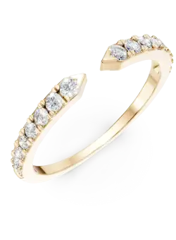 Inel deschis din aur galben cu diamante de 0.2ct