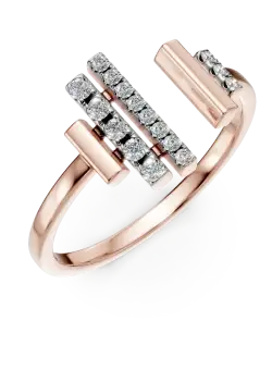 Inel deschis din aur roz cu diamante de 0.1ct