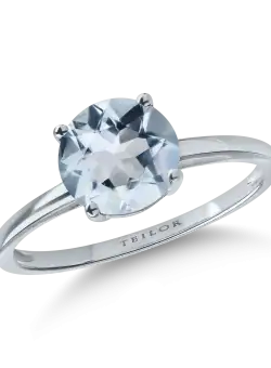 Inel din aur alb cu acvamarin de 0.9ct
