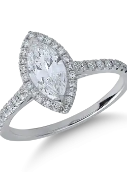 Inel din aur alb cu diamant de 0.71ct si diamante de 0.33ct