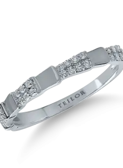 Inel din aur alb cu diamante de 0.16ct