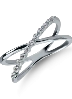 Inel din aur alb cu diamante de 0.1ct