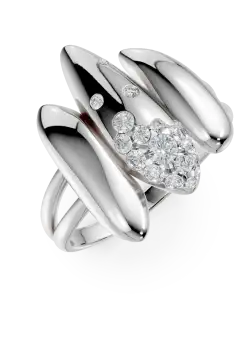 Inel din aur alb cu diamante de 0.2ct