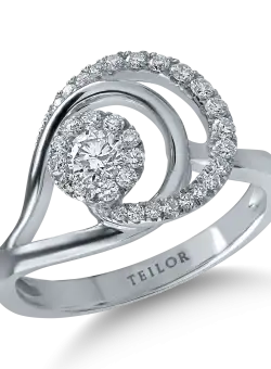 Inel din aur alb cu diamante de 0.46ct