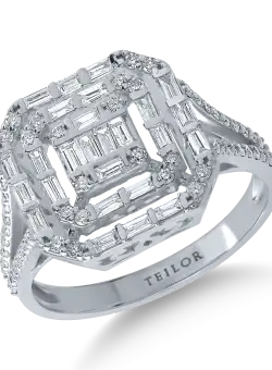 Inel din aur alb cu diamante de 0.65ct