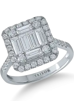Inel din aur alb cu diamante de 1.1ct