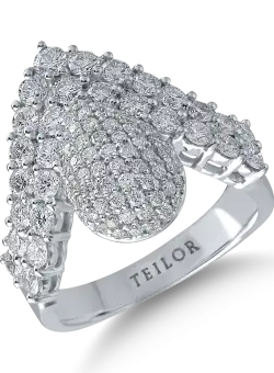 Inel din aur alb cu diamante de 2ct