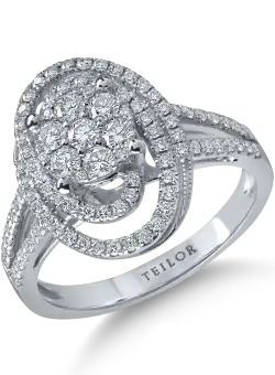 Inel din aur alb cu diamante microsetting de 0.6ct